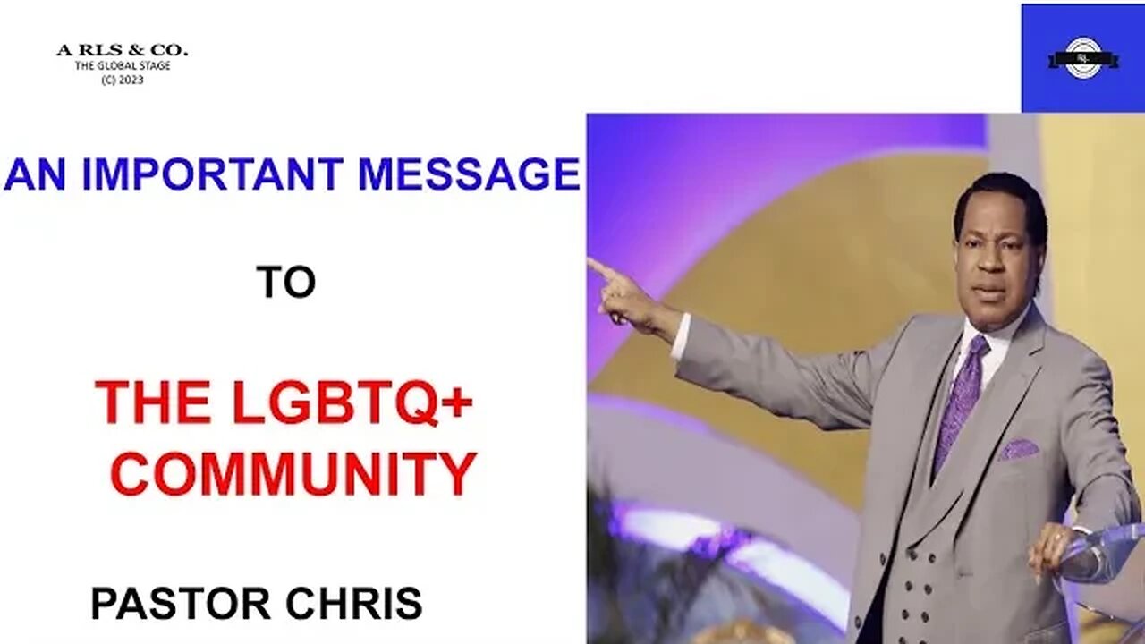 Pastor Chris; An important message to the LGBTQ+ community- must watch!!!