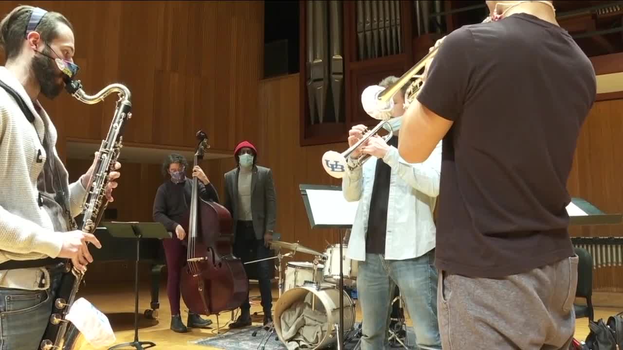 Students collaborate with Jazz professional Michael Mwenso at University at Buffalo