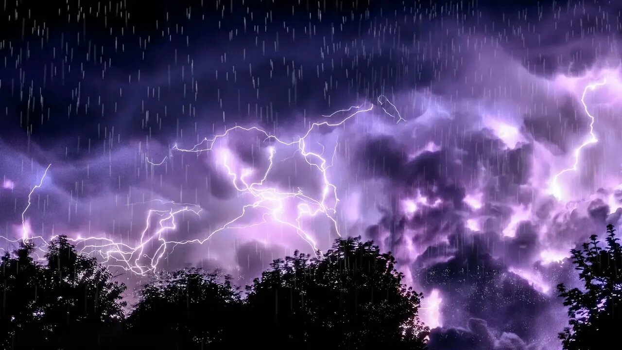 RELAXING THUNDERSTORM RAIN SOUNDS AND WIND - FORCE OF NATURE