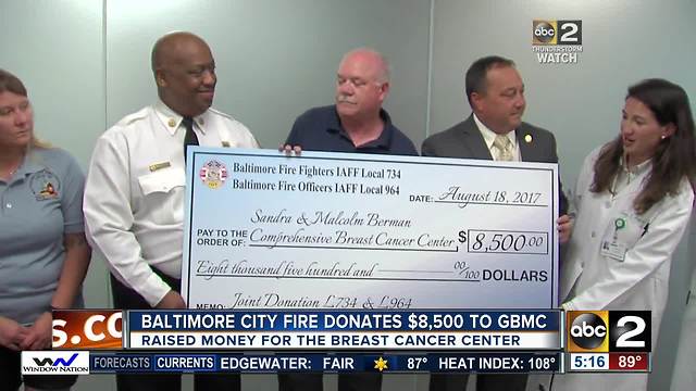 Baltimore City Fire Department donates $8,500 to GBMC