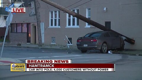 4,000 without power after crash along Hamtramck-Detroit border