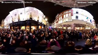 Fantástica vista das luzes de natal em Dublin