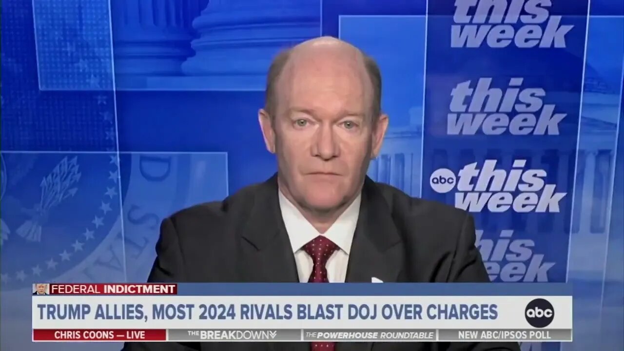 Democrat Senator Chris Coons Absurdly Claims "There's No Evidence" DOJ "Has Been Weaponized"