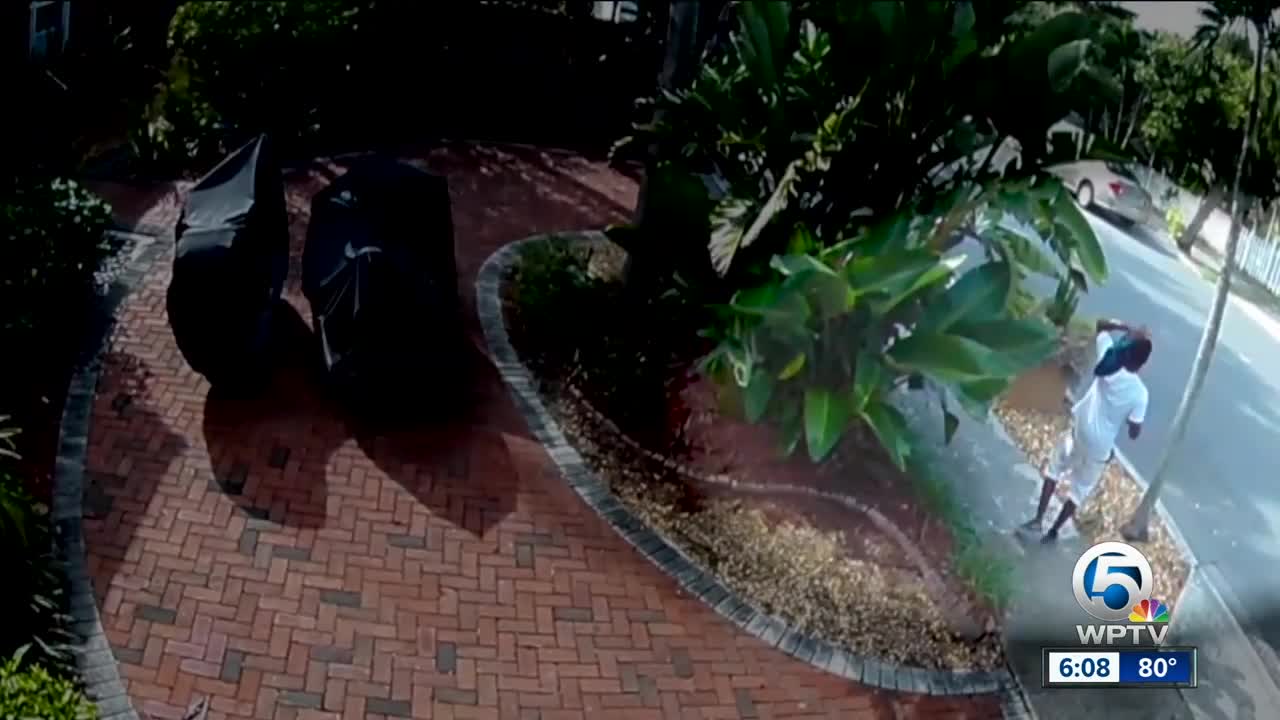 Video captures man taking package from porch in West Palm Beach