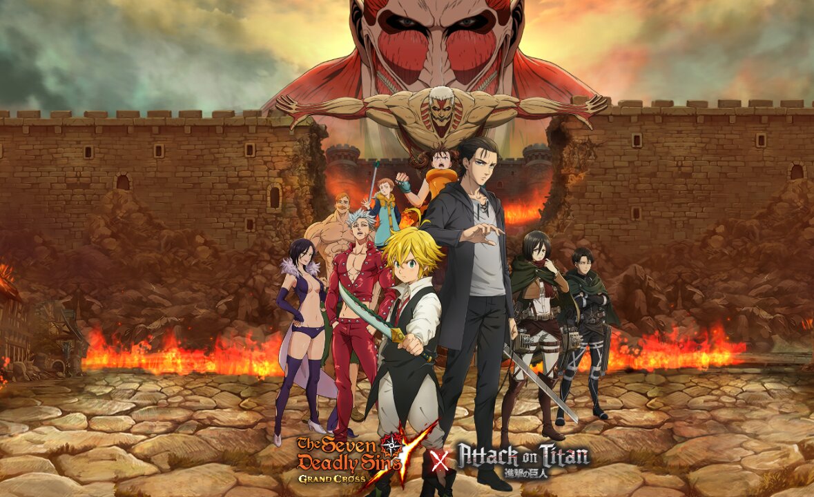 7DS Grand Cross - Attack On Titan Collab Summons