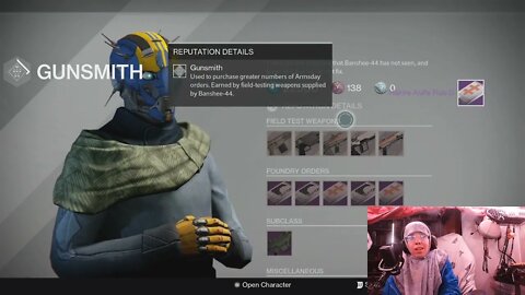 Destiny 1 D1 Banshee-44 Weapon Tests September 28, 2022 09/28/2022