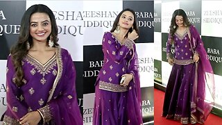 Helly Shah Looking Elegant In Simple Sharara At Baba Siddique Iftar Party 2023