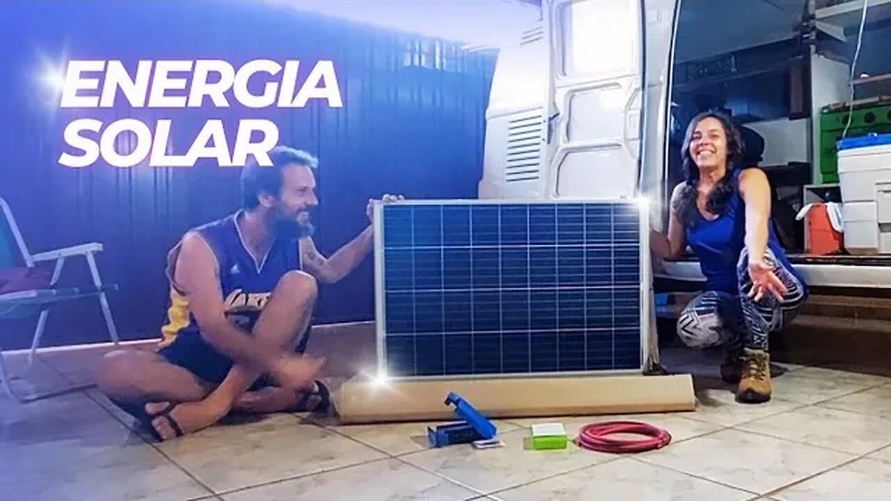 Instalando o painel solar na kombi motorhome