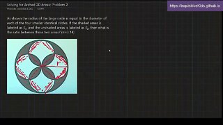 6th Grade Solving for Arched 2D Areas: Problem 2