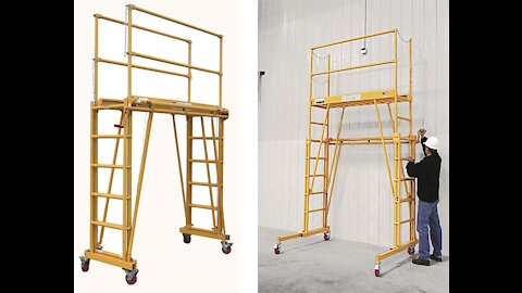 Telpro 1101-22 Tele-Tower Adjustable Work Platform, Yellow