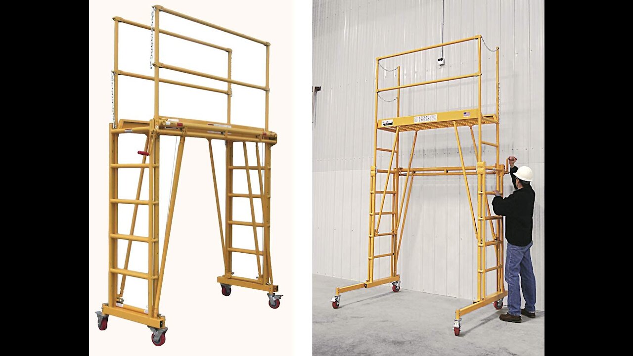 Telpro 1101-22 Tele-Tower Adjustable Work Platform, Yellow