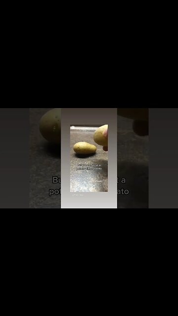 cutting a potato