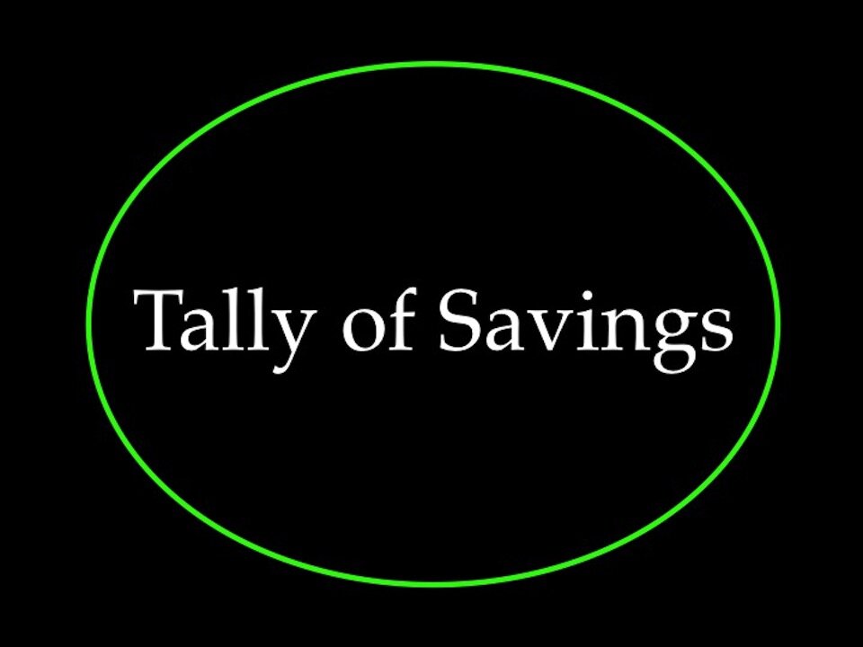 Tally of Savings December 2023