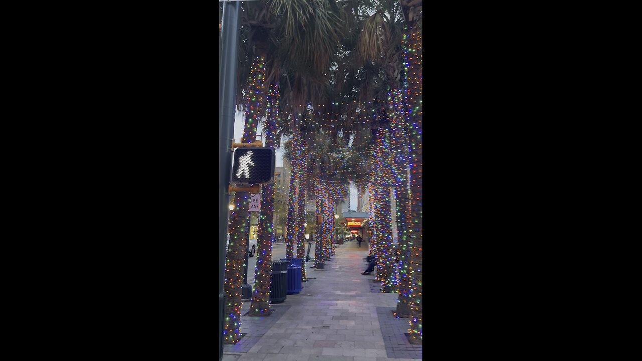 Christmas lights on Houston Street in San Antonio, Texas