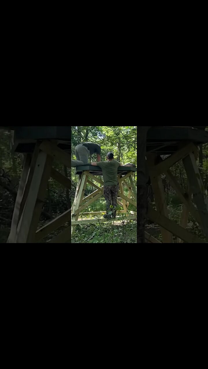 New 360 Shootin’ House Going Up #deer #hunting #deerhunting #huntingblind #deerblind #shorts