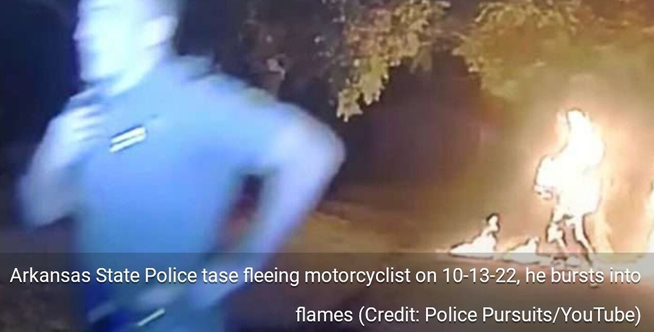 ⚠️"WOW!! COP TASED FLEEING FELON WHO THEN BURST INTO FLAMES"⚠️