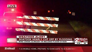 Skiatook blocked off due to Bird Creek flooding