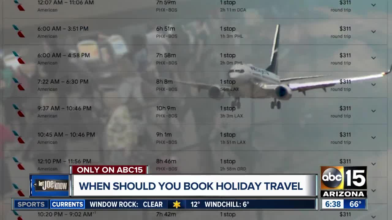 When you should book your holiday travel