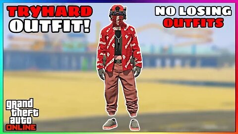 Easy Red Joggers Invisible Torso Glitch Tryhard Modded Outfit (No Transfer) (GTA Online)