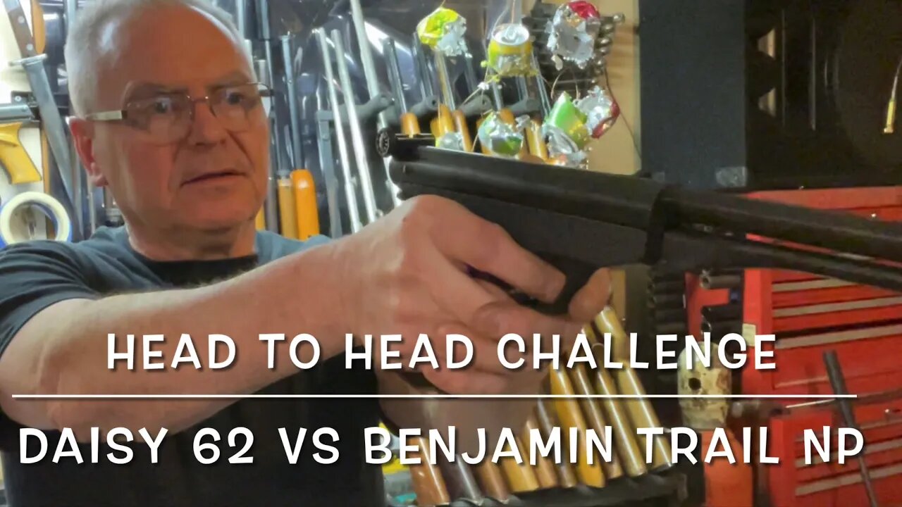 Head to head challenge Benjamin trail NP vs Daisy model 62 nitro piston vs spring piston air pistols