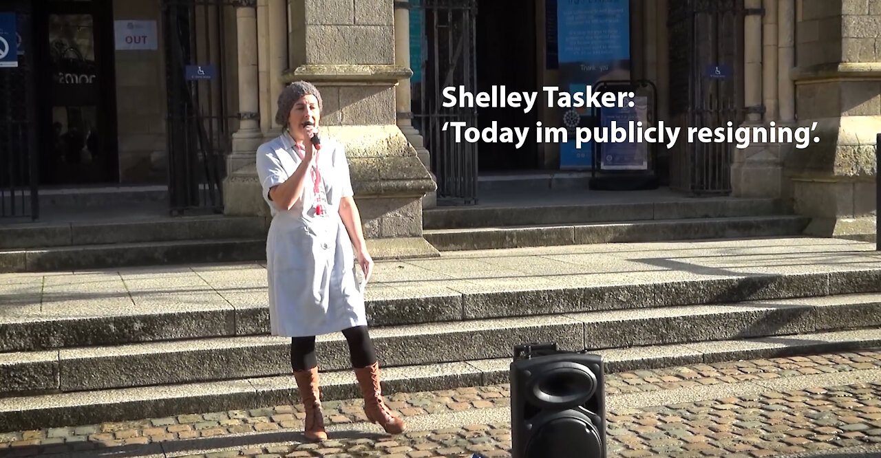 Shelley Tasker - NHS assistant care worker publicly resigning.