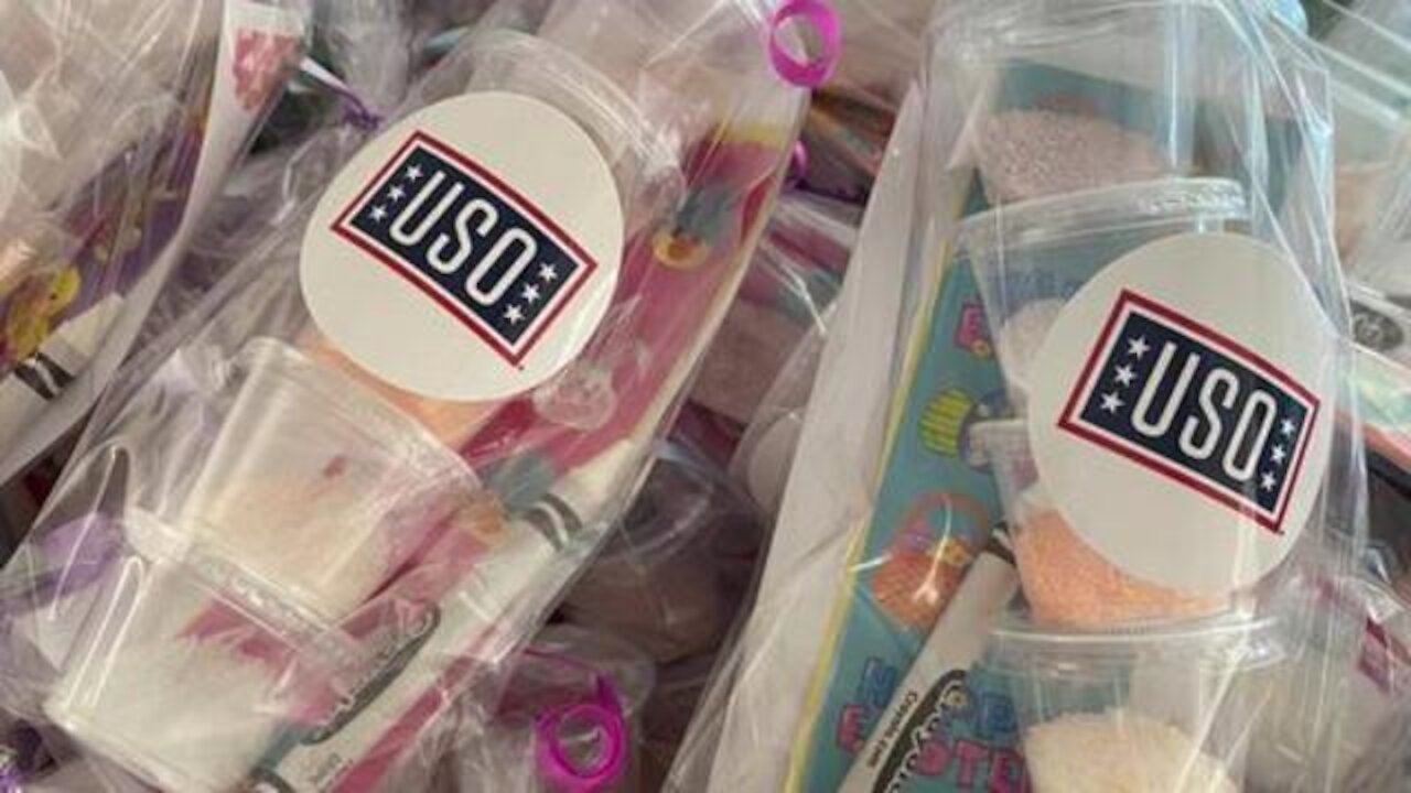 Stuttgart members decorated eggs with kits from USO Stuttgart (BROLL)