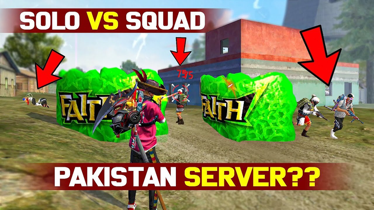 PAKISTAN SERVER?? SOLO VS SQUAD HACKER TYPE GAMEPLAY | GARENA FREE FIRE