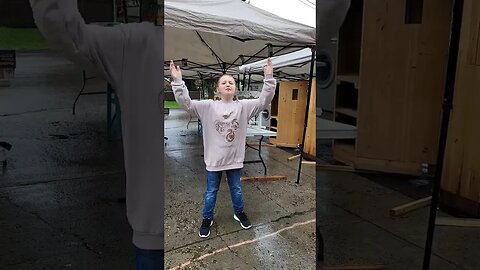 garage sale in the rain