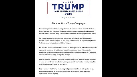 DC Trump Indictment for 2020 Election