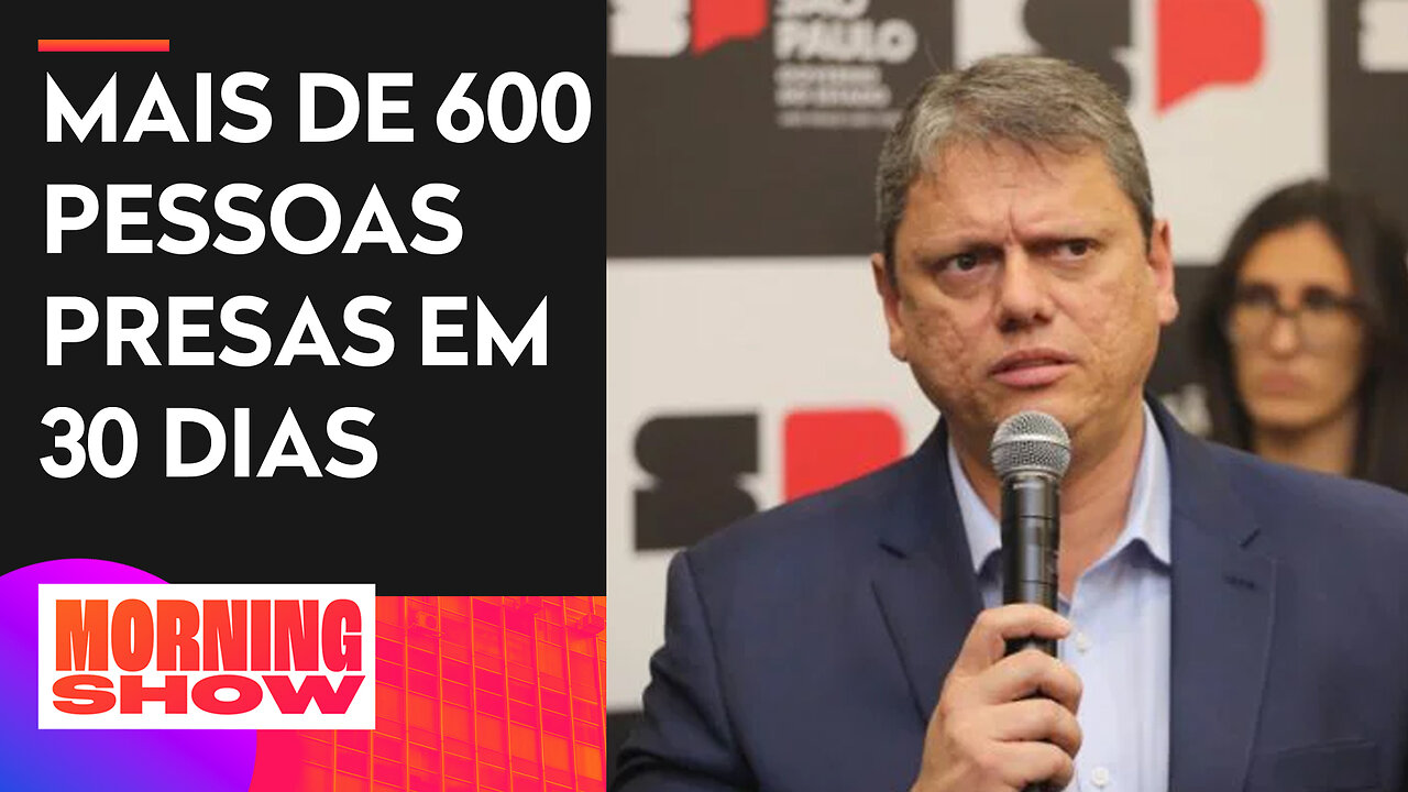Tarcísio de Freitas elogia ação da PM no litoral: "Polícia não pode ser confrontada"