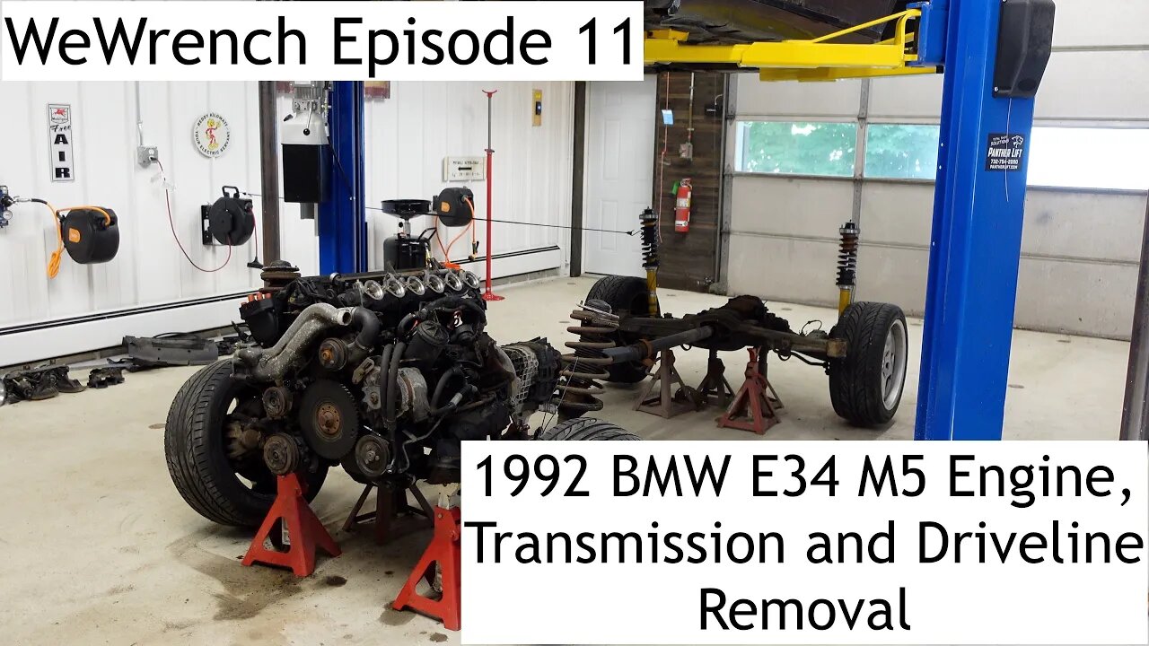 WeWrench Episode 11 1992 BMW E34 M5 Engine, Transmission and Drivetrain removal 11 HD 1080p