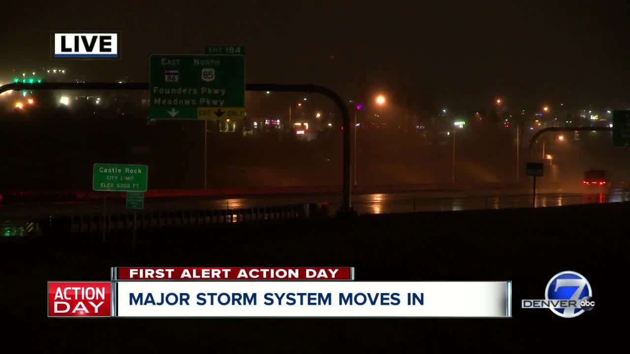 Wind starting to pick up around Castle Rock ahead of snow