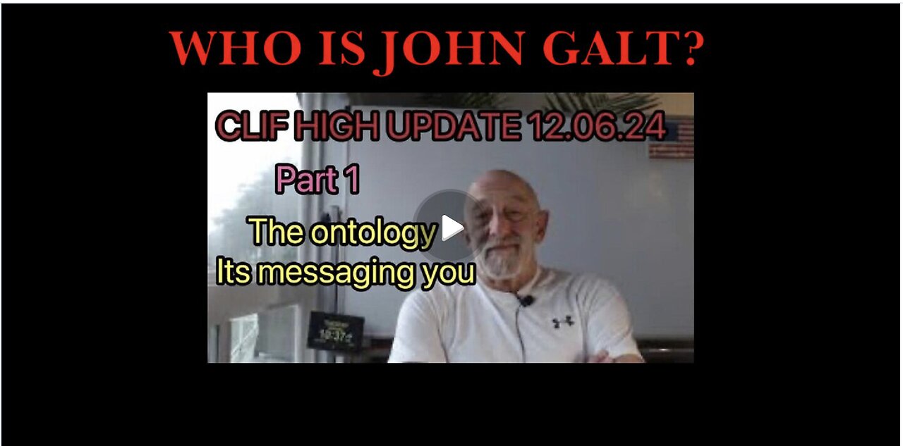 CLIF HIGH audio only clip THE TRUTH EVERYONE NEEDS 2 KNOW -The Ontology... Eyup...it's messaging you