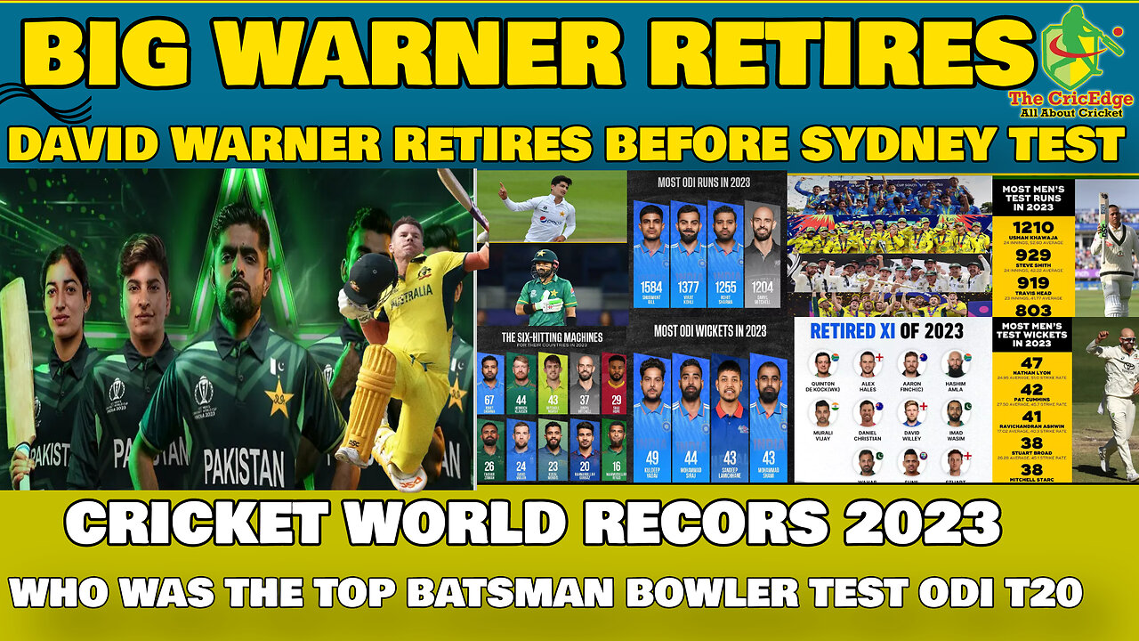 🔴LIVE | BIG WARNER'S RETIREMENT | TOP BATSMEN AND BOWLER'S RECORDS IN 2023