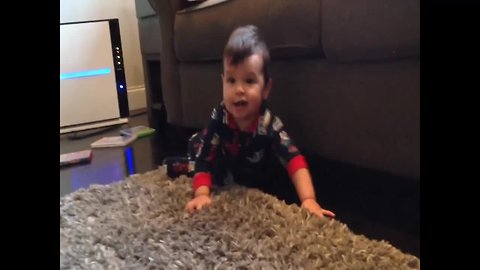 Little Boy Loves to ROCK OUT!