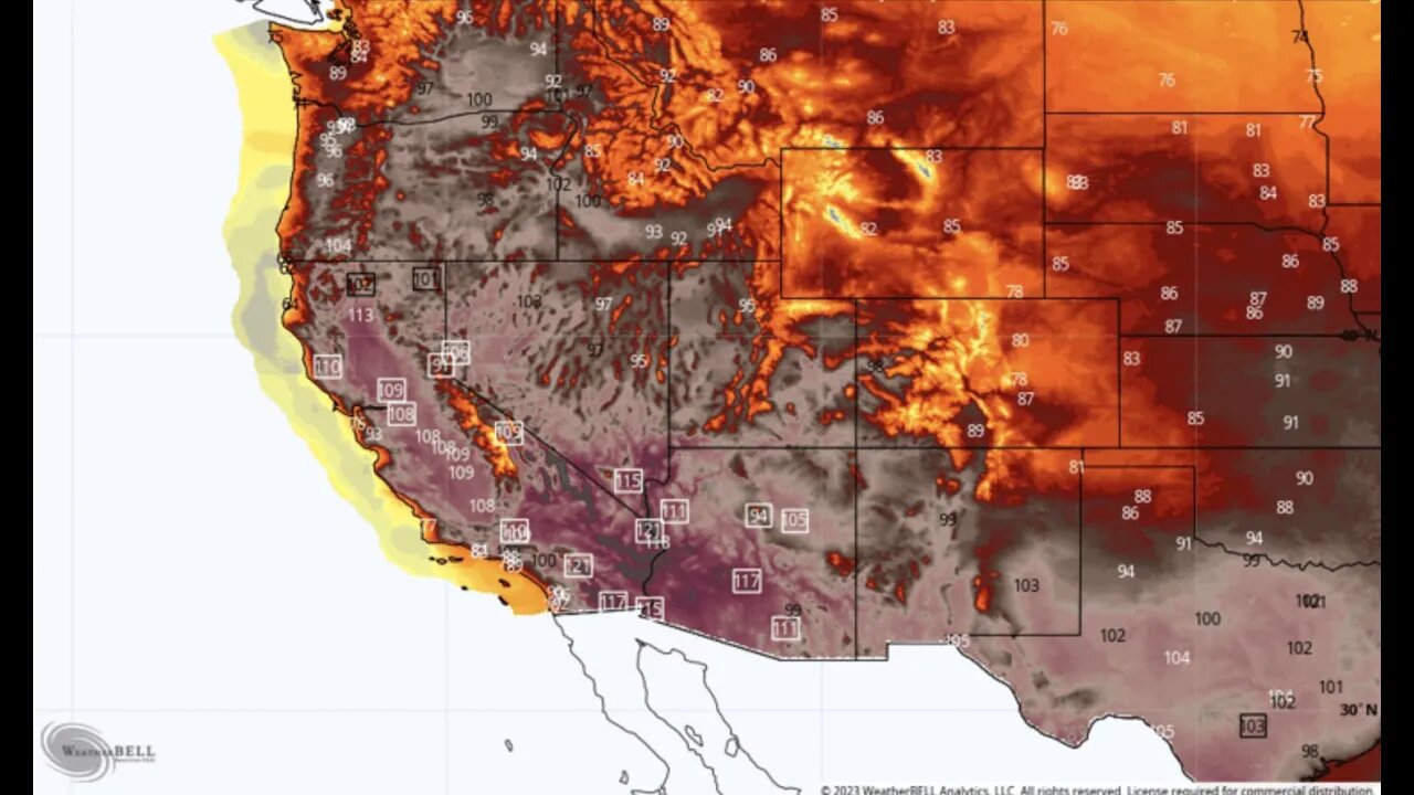 Extreme US heatwave intensifying