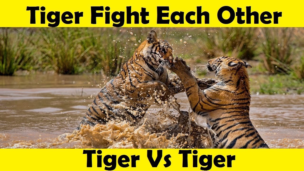 Tiger Fight Each Other. Tiger Vs Tiger. (Tutorial Video)