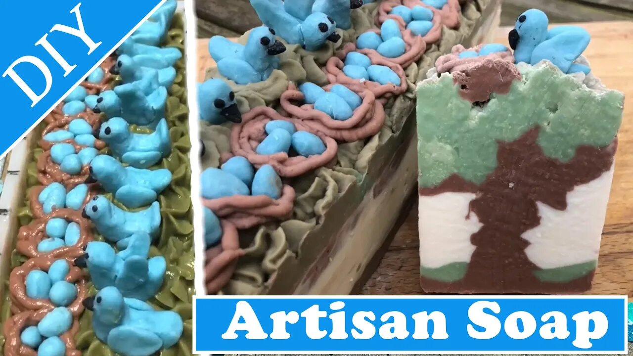 Summertime Blue Birds Sitting in A Tree : DIY Cold Process Artisan Soap Making