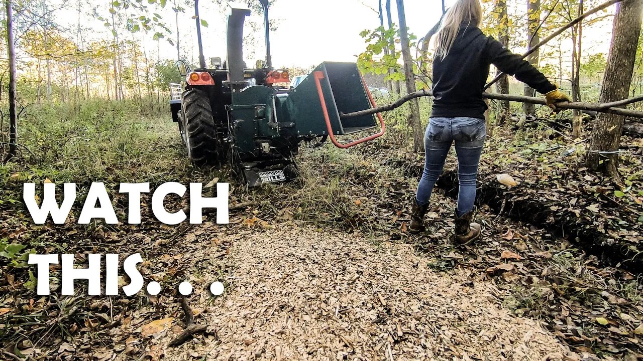 New Farm Equipment, Crazy Chainsaw Saves, and Throwing 7" Wide Logs into our Wood Chipper on the TYM