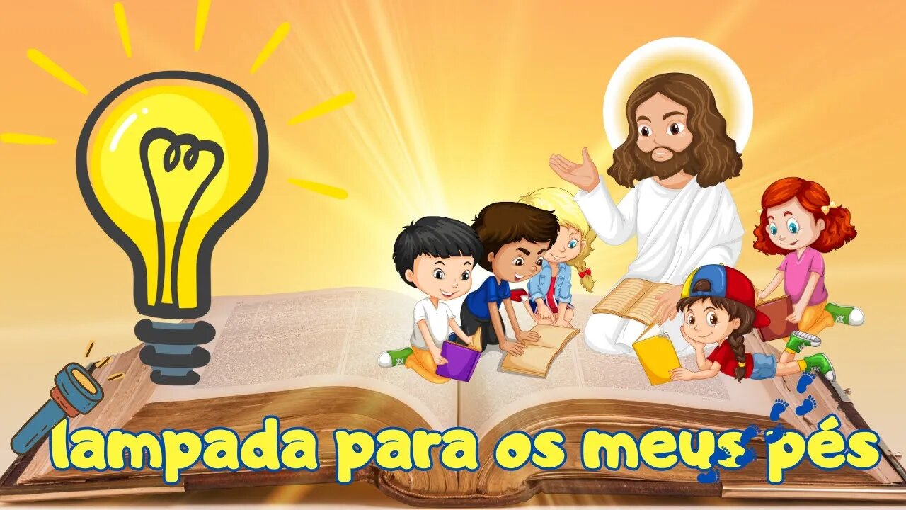 desenho animado infantil da biblia lampada para os meus pés é a tua palavra