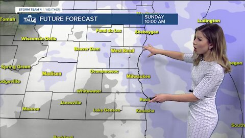 Snow continues until mid-day Sunday, highs in low 30s