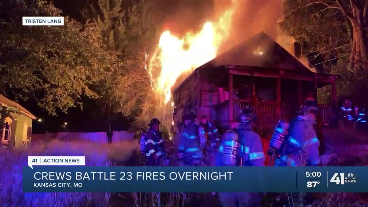 KCFD battles 23 fires overnight, including large house fire