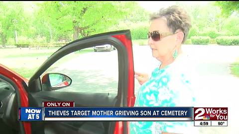 Thieves target mother visiting her son's grave