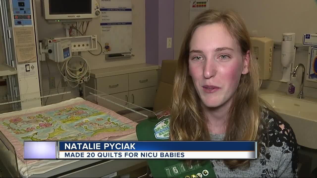 Royal Oak student donates handmade quilts to Beaumont NICU