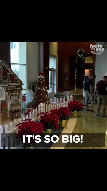 Large gingerbread house brings joy to guest of the Marriott Singer Island Beach Resort and Spa
