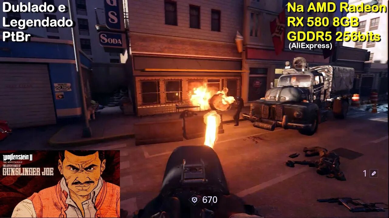 Gunslinger Joe (#2) Wolfenstein 2 The New Colossus - na AMD Radeon RX 580 8GB GDDR5 256bits 2048SP