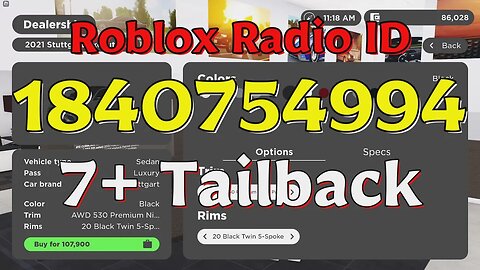 Tailback Roblox Radio Codes/IDs