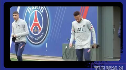 Neymar Jr and PSG teammates training session at camp des lodge