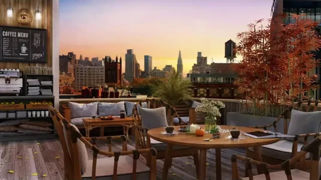 Autumn Rooftop Autumn Jazz Music with Relaxing Sunset 2022