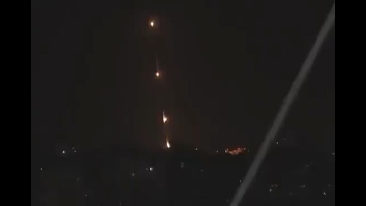 Footage from the latest missile salvo in Gaza, heading towards Israeli settlements.